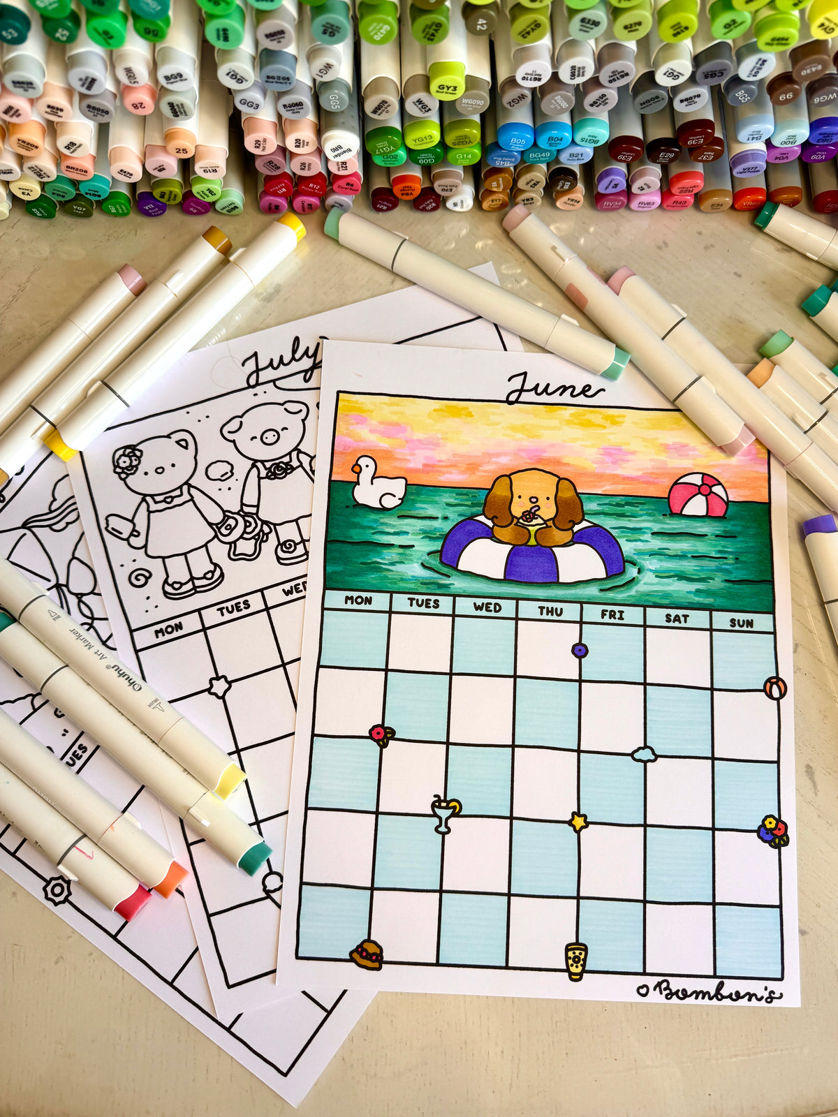 DIGITAL DOWNLOAD • COLORING CALENDAR