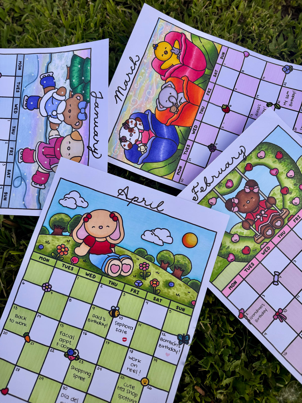 DIGITAL DOWNLOAD • COLORING CALENDAR