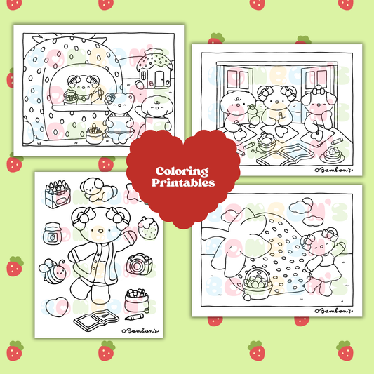 BERRIES THEMED COLORING PAGES