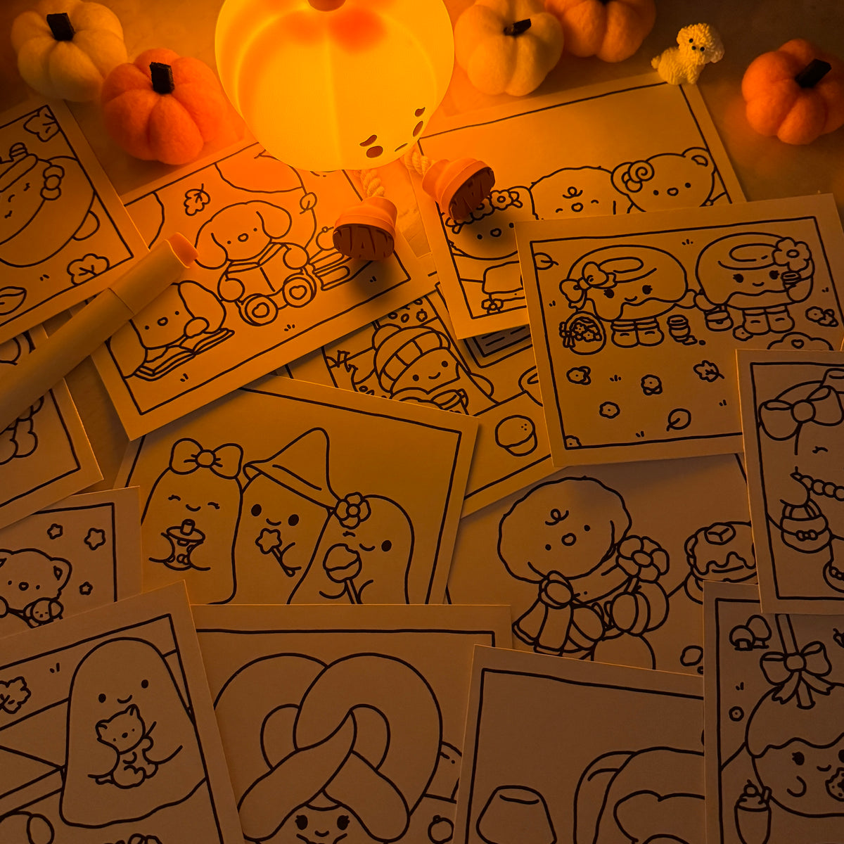 DIGITAL DOWNLOAD •FALL COLORING CARDS